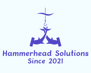 Hammerhead Shark Hook  logo design