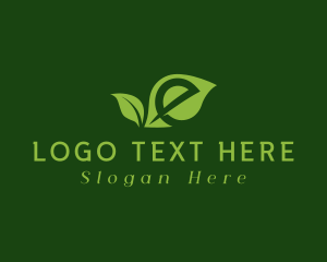 Seedling - Green Natural Letter E logo design