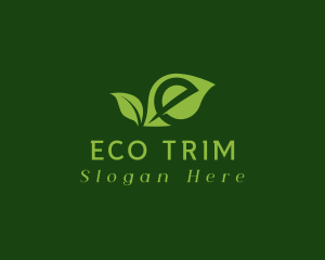 Green Natural Letter E logo design