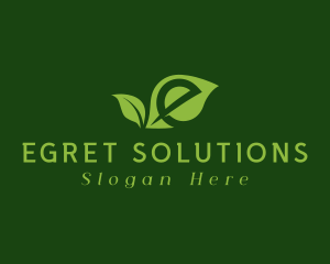 Green Natural Letter E logo design