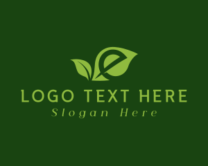 Green Natural Letter E Logo