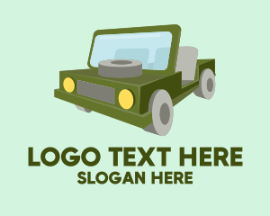 Car Dealer - Green Safari Jeep logo design