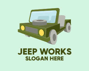 Green Safari Jeep  logo design