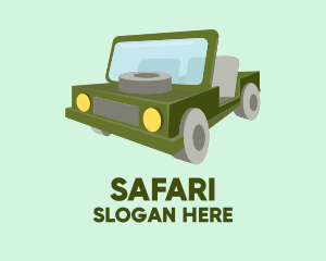 Green Safari Jeep  logo design
