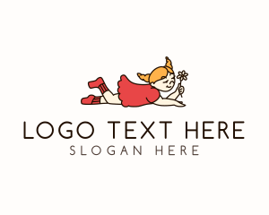 Childrens Apparel - Smiling Girl Character logo design