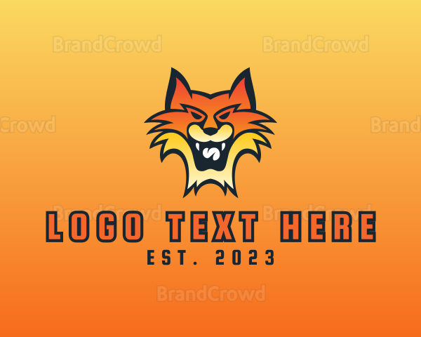 Smiling Feline Animal Logo