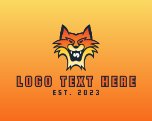 Demonic - Smiling Feline Animal logo design