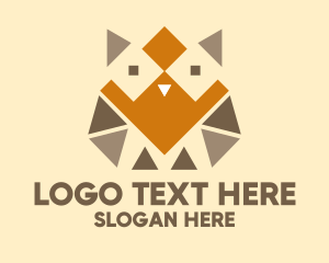 Polygonal - Geometric Barn Owl logo design