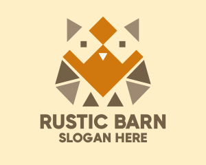 Geometric Barn Owl logo design