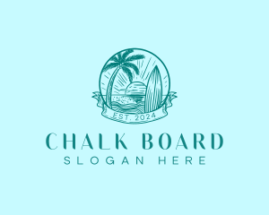 Surf Board Beach logo design