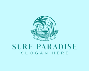 Surf Board Beach logo design