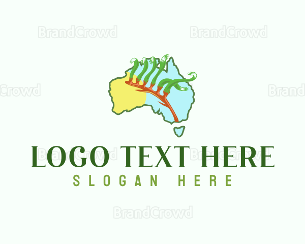 Australia Botanical Fern Logo