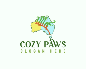 Australia Botanical Fern logo design