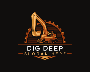 Excavator Construction Digger logo design