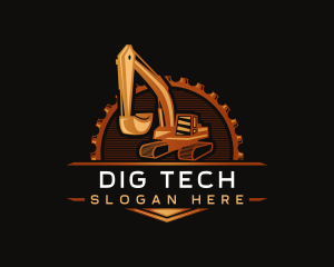 Excavator Construction Digger logo design