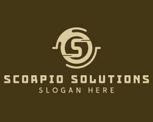 Crypto Digital Letter S logo design