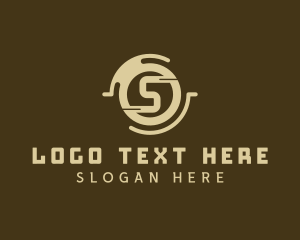 Blockchain - Crypto Digital Letter S logo design