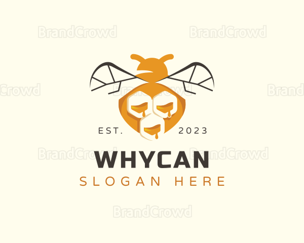 Bee Insect Honeycomb Logo