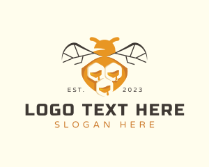 Wild Insect - Bee Insect Honeycomb logo design