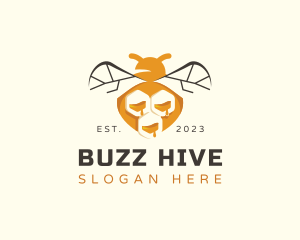 Bee Insect Honeycomb logo design