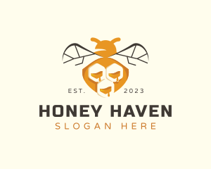 Bee Insect Honeycomb logo design