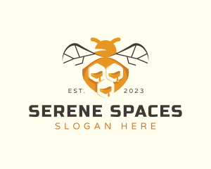 Bee Insect Honeycomb logo design