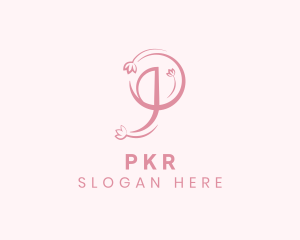 Flower Letter P logo design