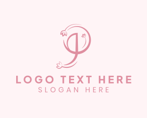 Skin Clinic - Flower Letter P logo design