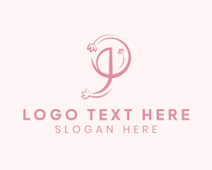 Flower - Flower Letter P logo design