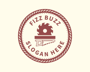 Wood Carpentry Buzz Saw logo design