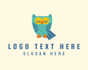 Smart - Sleepy Nature Owl logo design