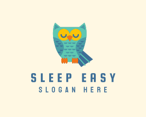 Sleepy Nature Owl logo design