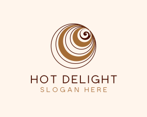 Coffee Circle Swirl logo design