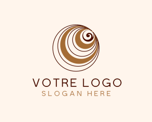 Latte - Coffee Circle Swirl logo design