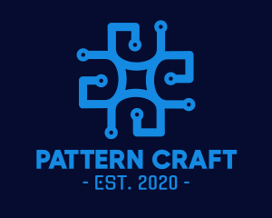 Blue Circuit Pattern logo design