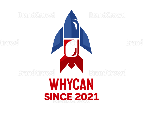 Pill Medicine Rocket Logo