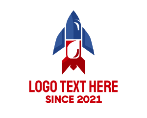 Missile - Pill Medicine Rocket logo design