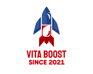 Pill Medicine Rocket logo design