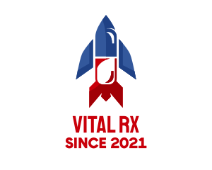 Prescription - Pill Medicine Rocket logo design