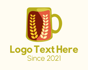 Wheat - Orange Beer Mug logo design