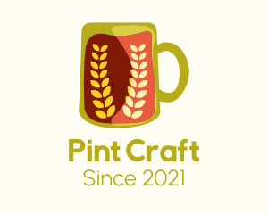 Pint - Orange Beer Mug logo design