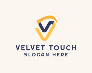 Digital Ribbon Letter V logo design