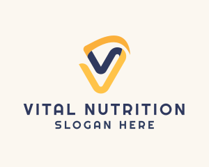 Digital Ribbon Letter V logo design