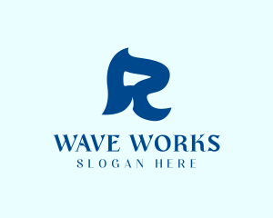 Wavy - Abstract Wave Letter R logo design