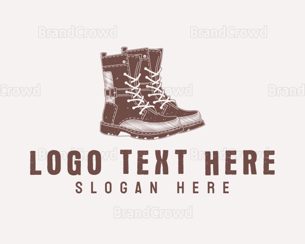 Retro Hiking Boots Logo