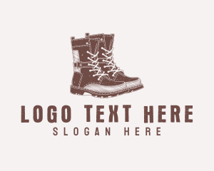 Shoe Shop - Retro Hiking Boots logo design