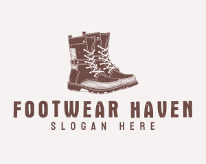 Retro Hiking Boots logo design