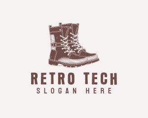 Retro Hiking Boots logo design