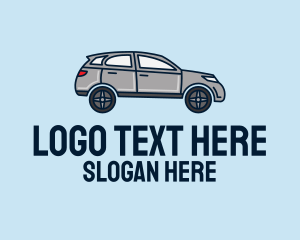 Mini Van - Grey SUV Car logo design