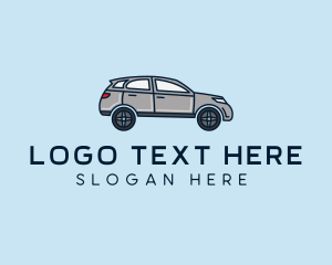 Transport - Grey SUV Car logo design